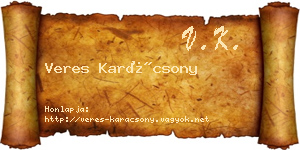 Veres Karácsony névjegykártya