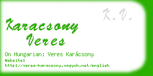 karacsony veres business card